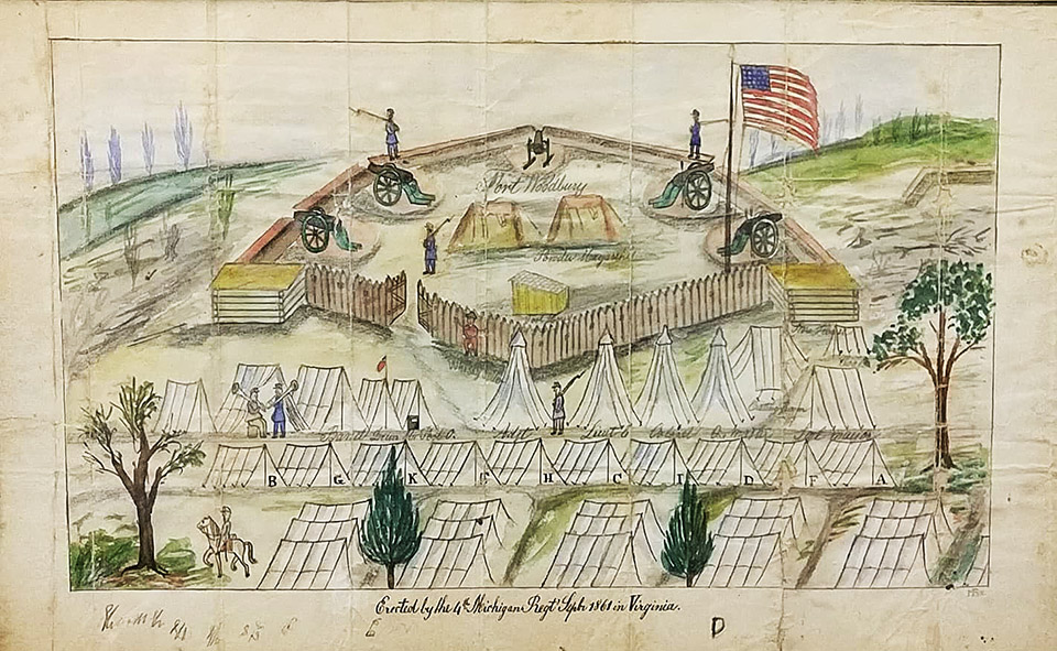 Fort Woodbury drawing (Twiss Collection) site
