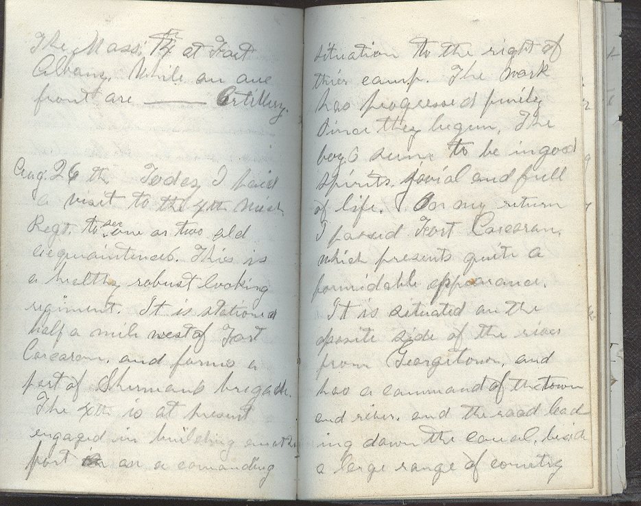 Matthew Baird of Company E of the Third Mich. Inf. August 26, 1861 diary entry