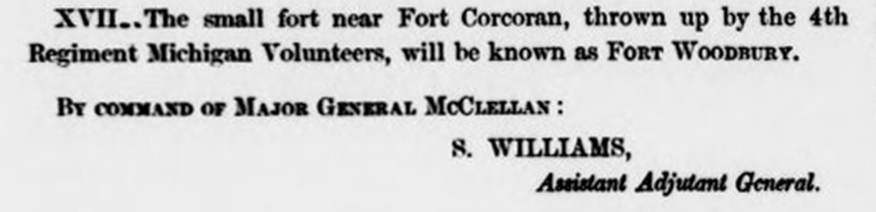 G. O. # 9 Fort Woodbury Sept. 9, 1861(b)